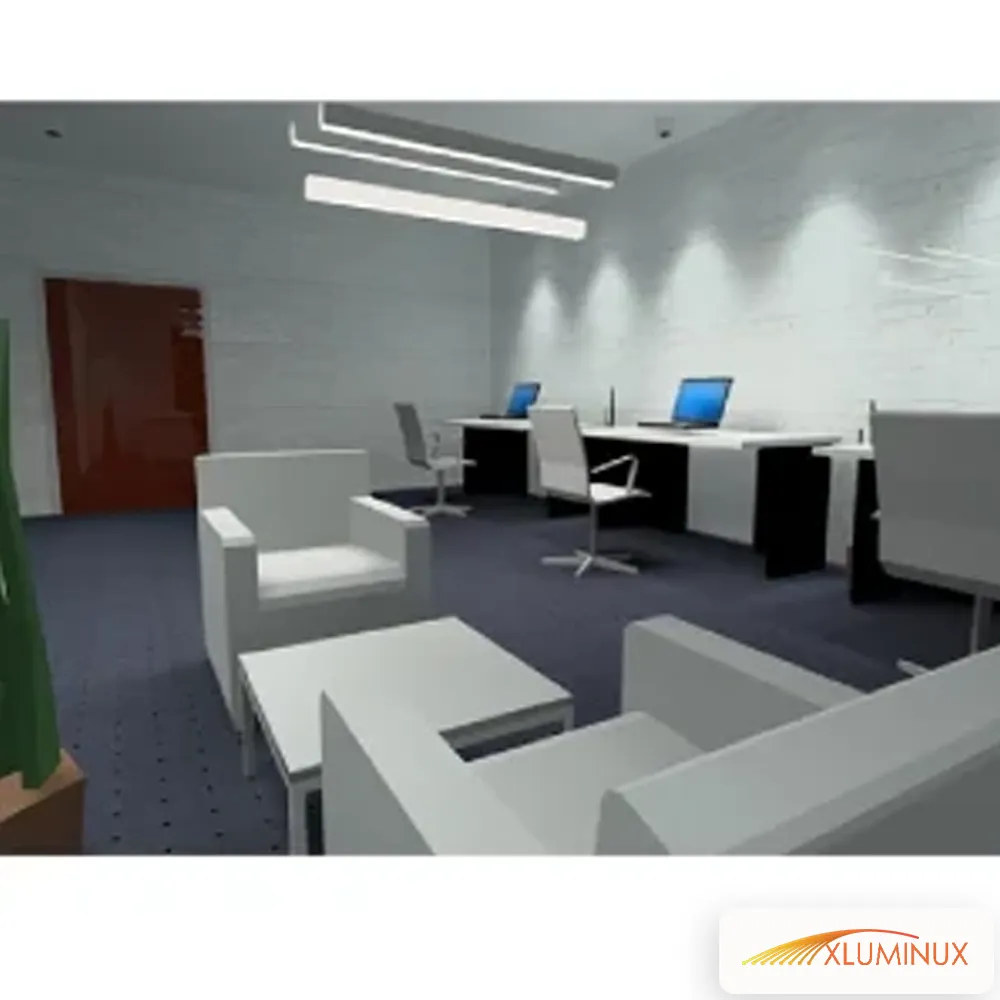 نمونه ای از فضای اداری با رنگ نور 5000 کلوین و شدت نور بالا در ابتدای روز